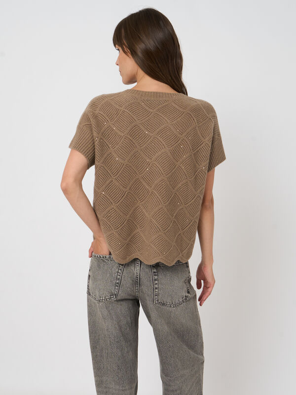 Pointelle-knit cashmere sweater image number 7