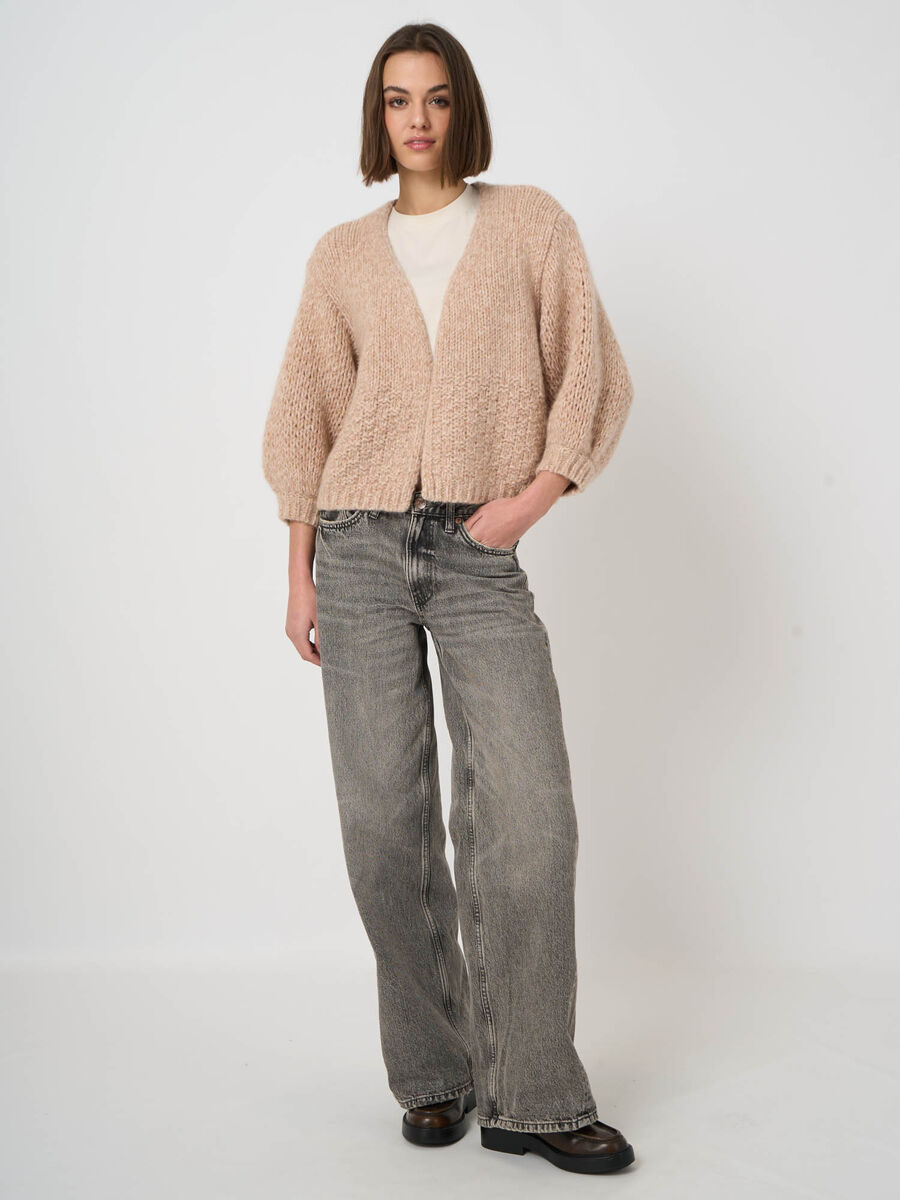 Grobstrick-Kaschmirjacke mit V-Ausschnitt image number 9