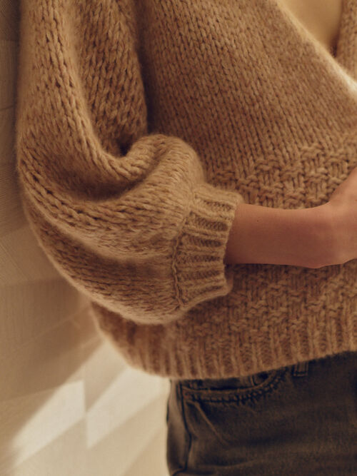 Cardigan en pur cachemire &agrave; grosse maille