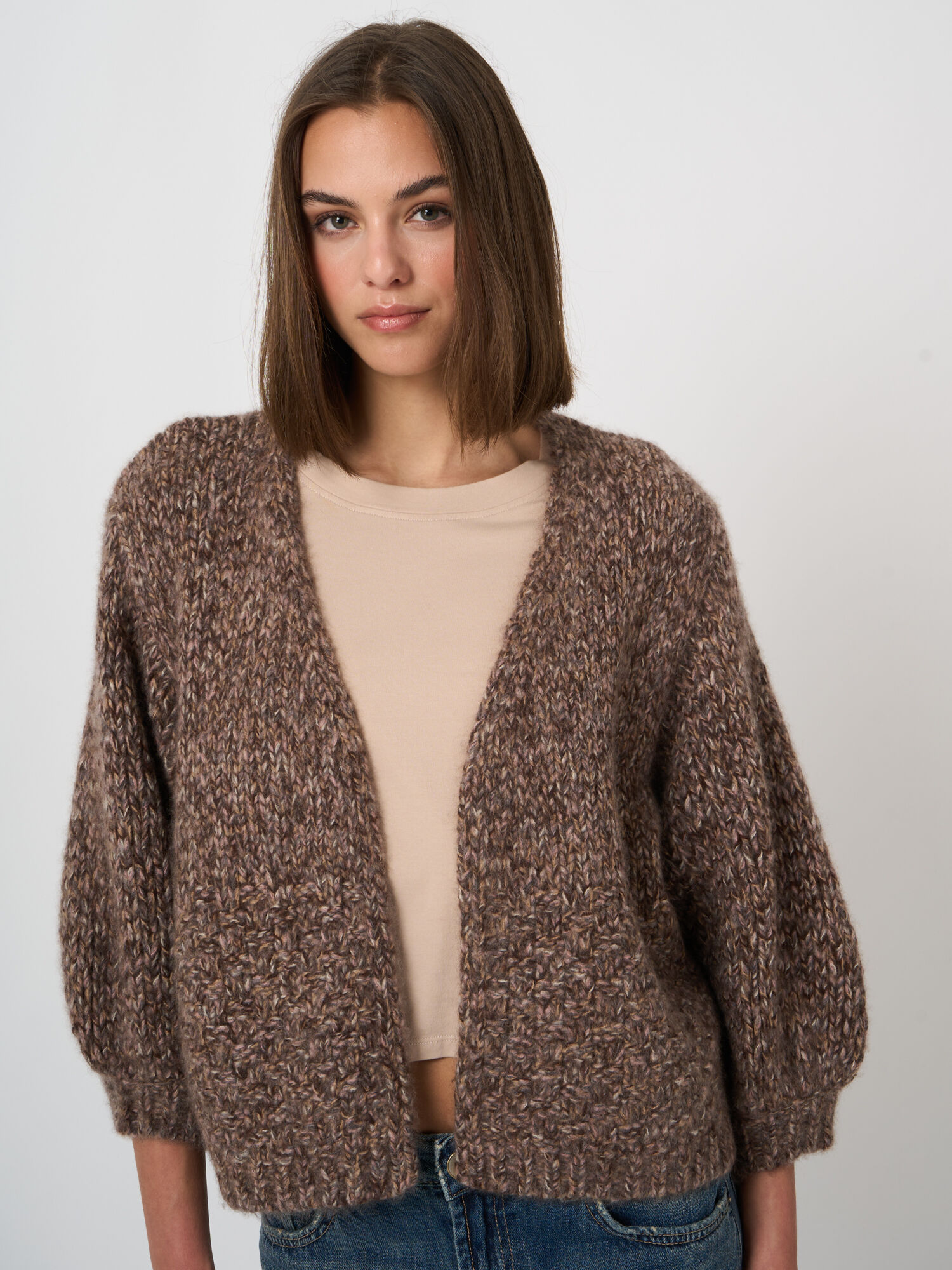 Grofgebreid kasjmier vest met V-hals