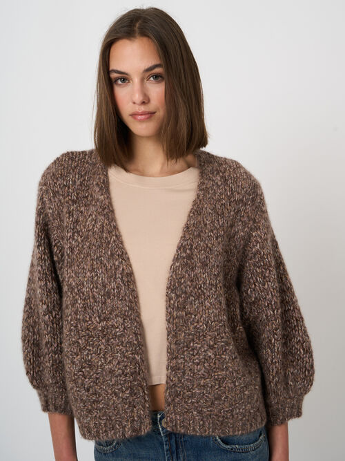 Cardigan en pur cachemire &agrave; grosse maille