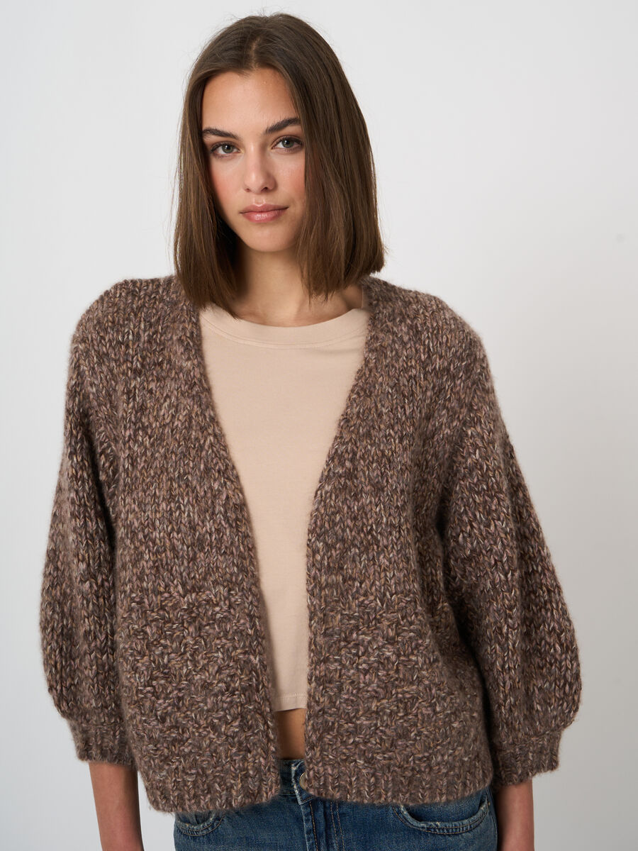 Grobstrick-Kaschmirjacke mit V-Ausschnitt image number 0
