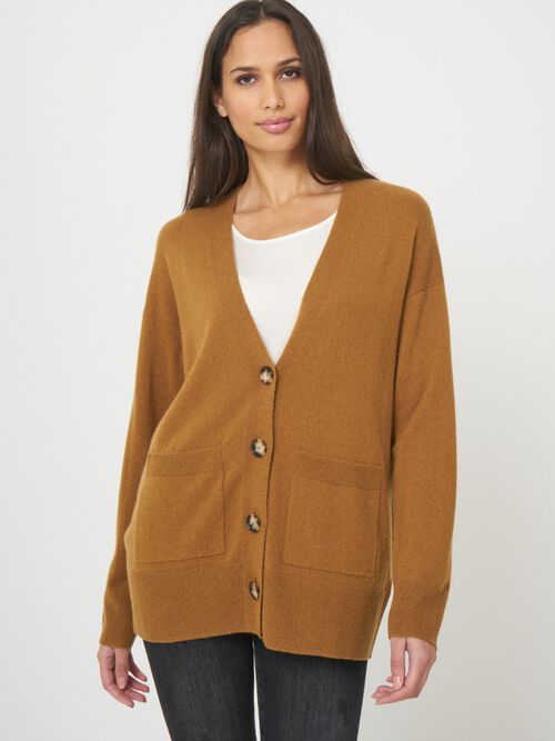 Cashmere cardigan met V-hals en zakken voor