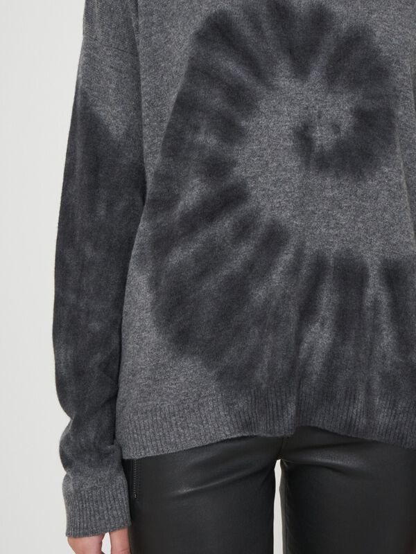 Cashmere trui met batik print image number 2