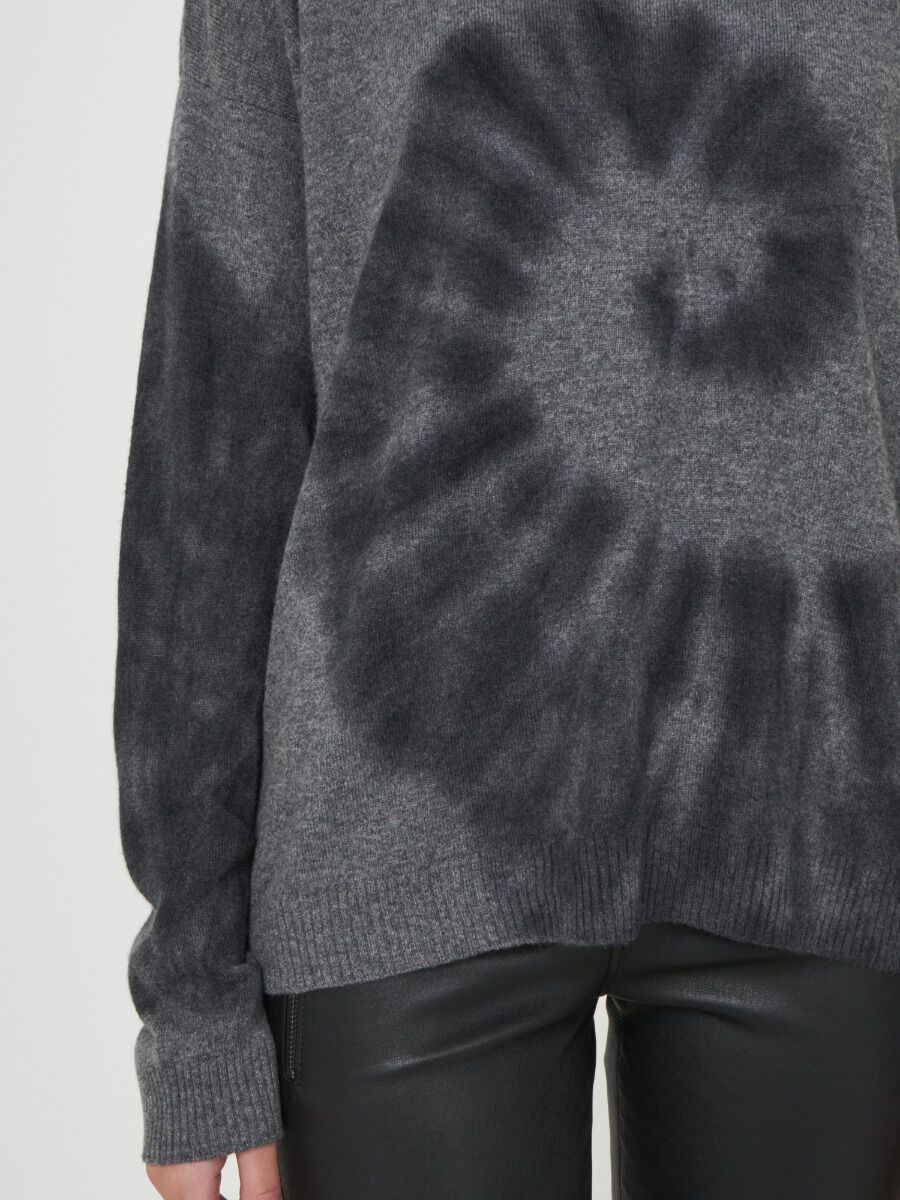 Cashmere trui met batik print image number 2