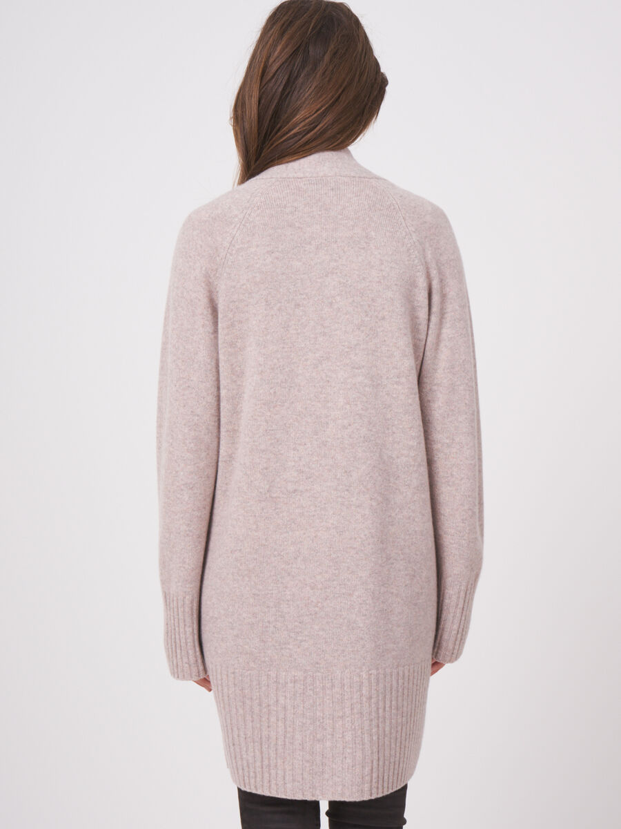 Open front organic cashmere cardigan with pockets image number 1
