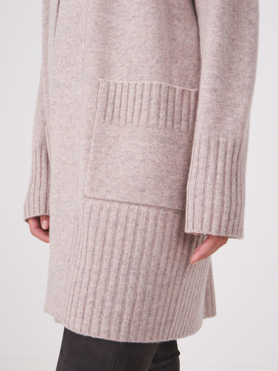 Open front organic cashmere cardigan with pockets image number 2