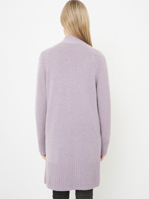 Open front organic cashmere cardigan with pockets