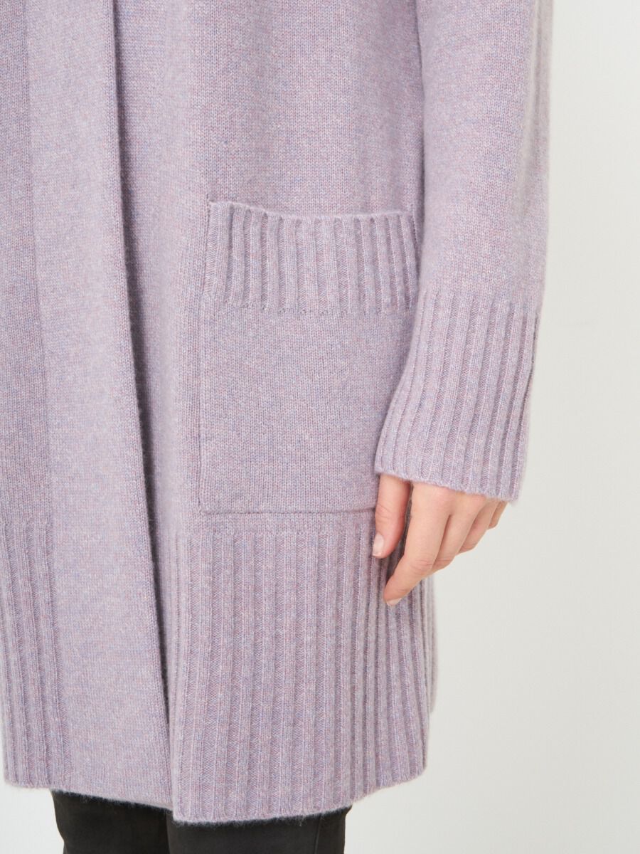 Open front organic cashmere cardigan with pockets image number 2