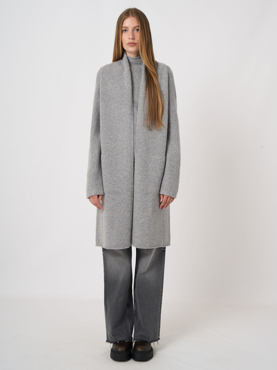 Grobstrick-Kaschmirjacke mit Schalkragen image number 0