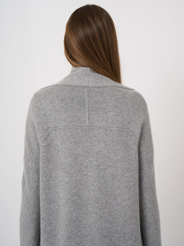 Shawl-Collar Organic Cashmere Cardigan image number 3