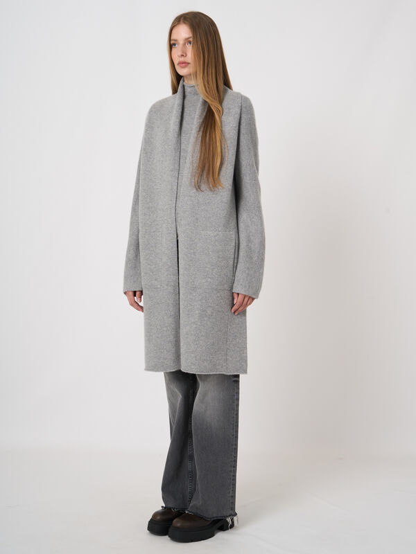 Shawl-Collar Organic Cashmere Cardigan image number 4