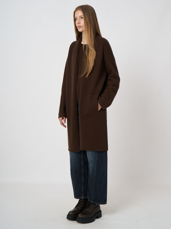 Shawl-Collar Organic Cashmere Cardigan image number 1