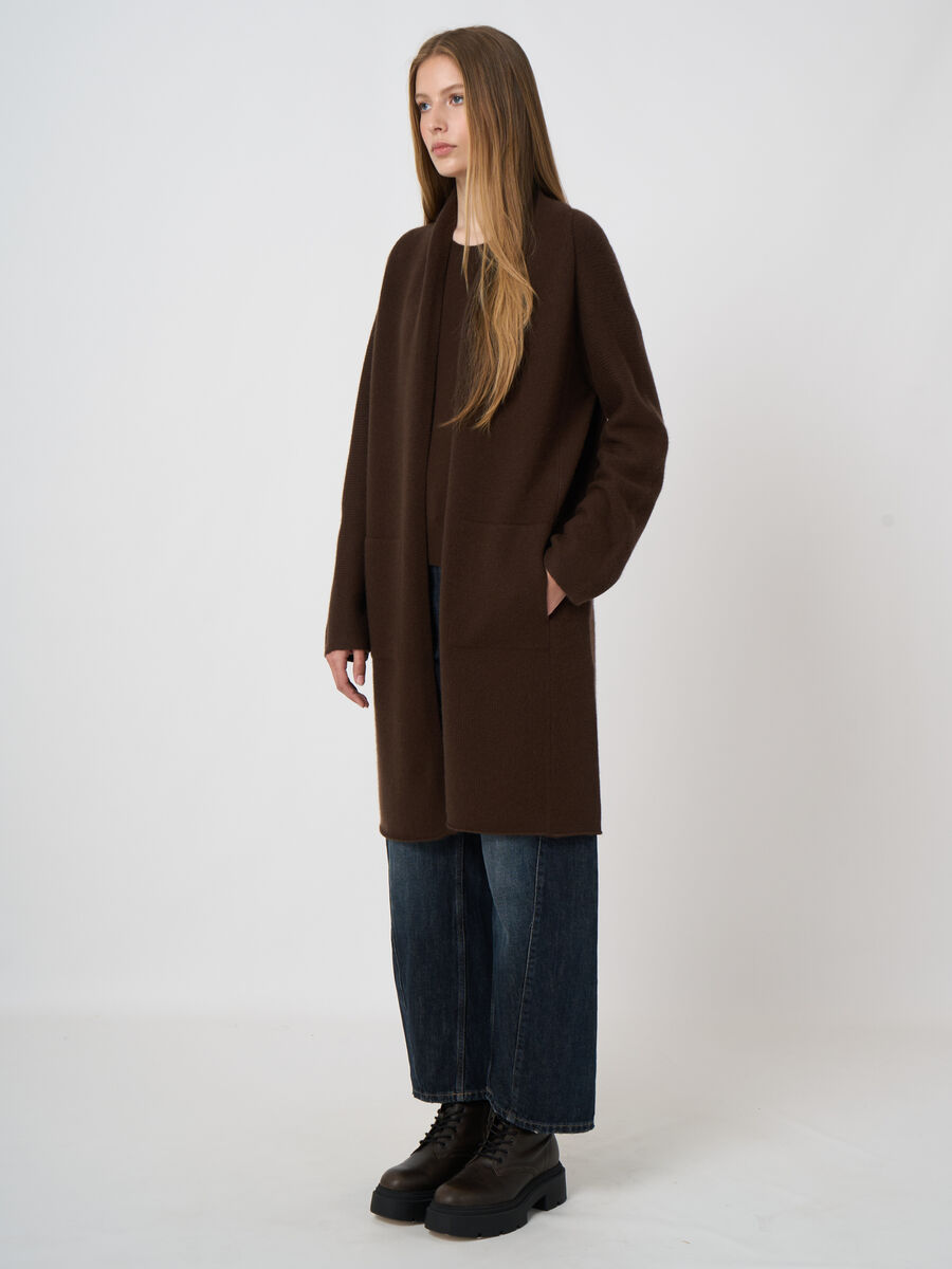 Shawl-Collar Organic Cashmere Cardigan image number 1