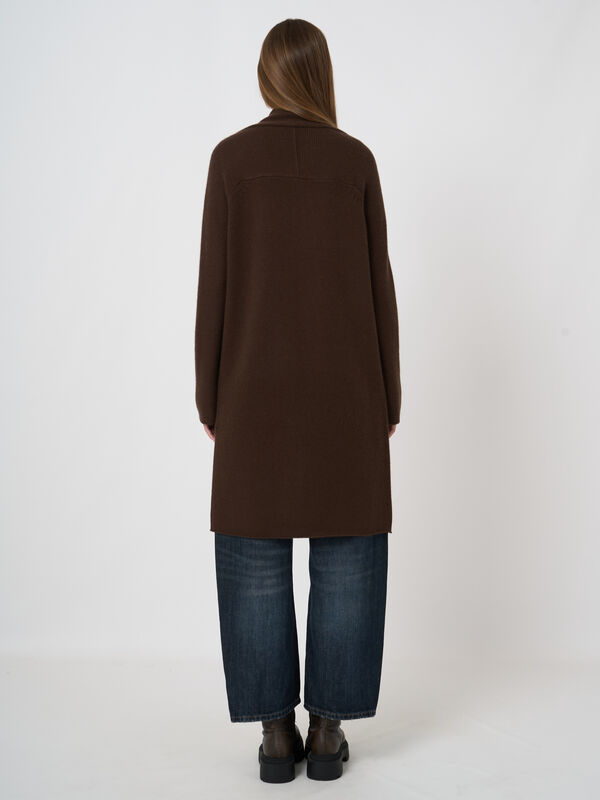 Shawl-Collar Organic Cashmere Cardigan image number 3