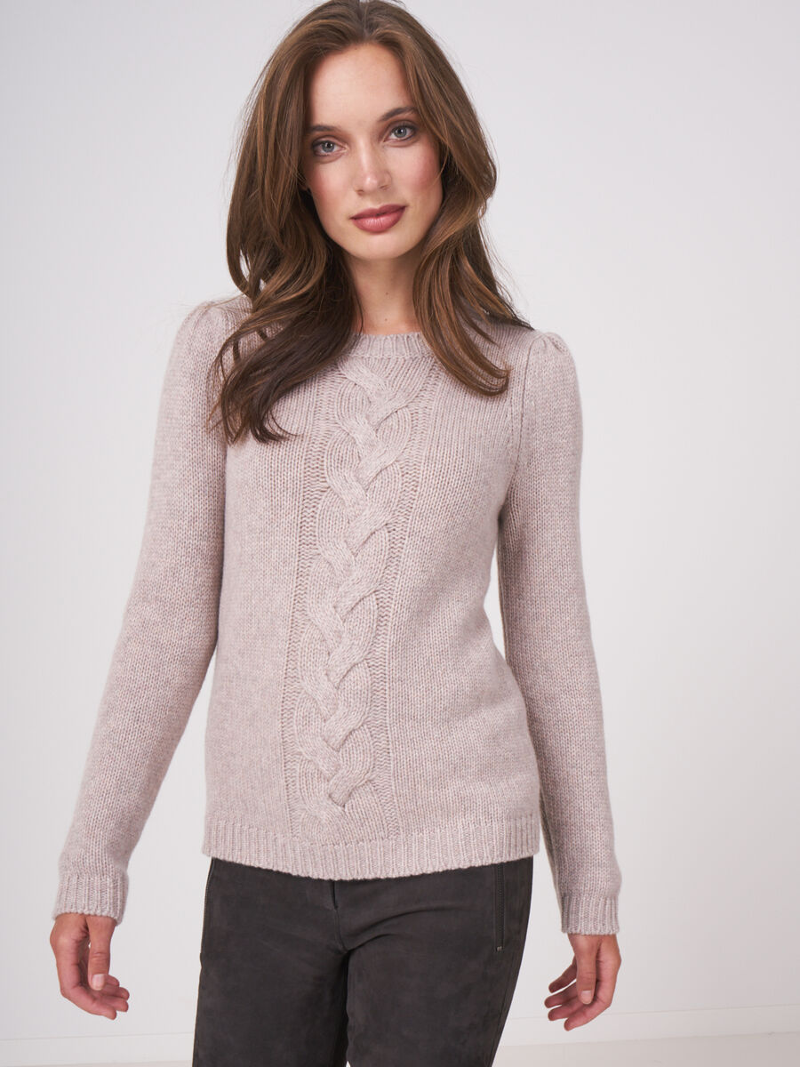 Organic cashmere cable knit jumper image number 0