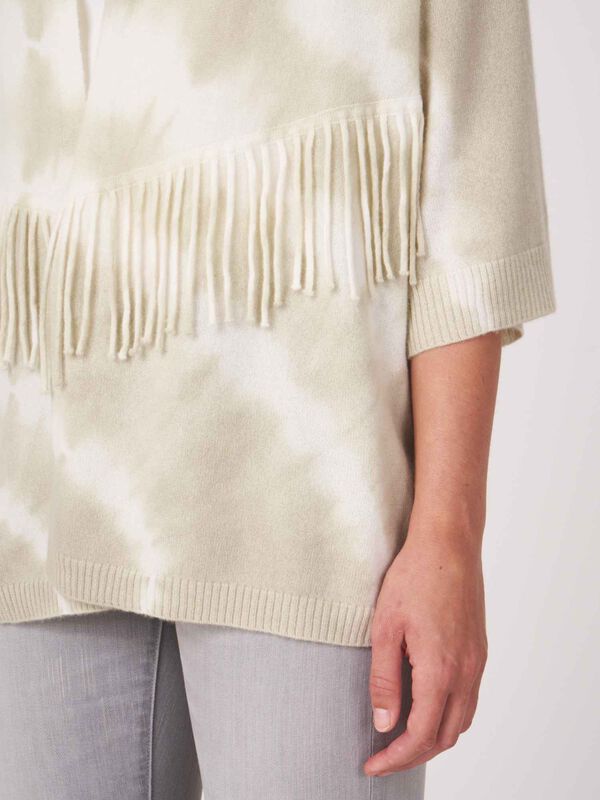 Cardigan tie dye frang&eacute; en cachemire biologique image number 2