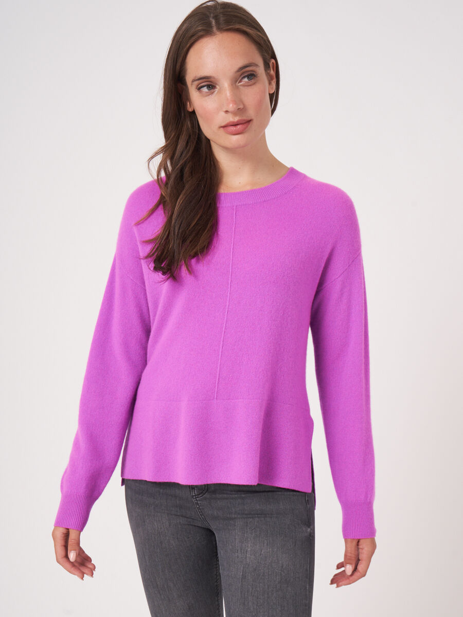 Louis Vuitton Women's Purple Beige Cashmere Silk Striped Knit Sweater size  XL