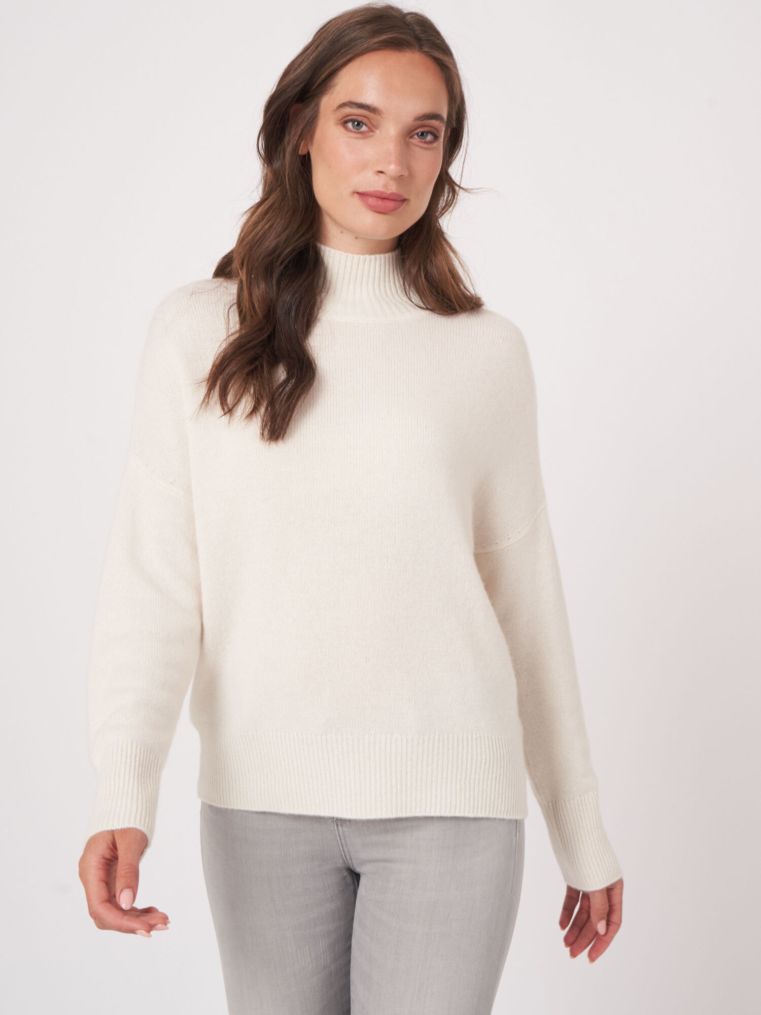 Casual cashmere trui met opstaande kraag