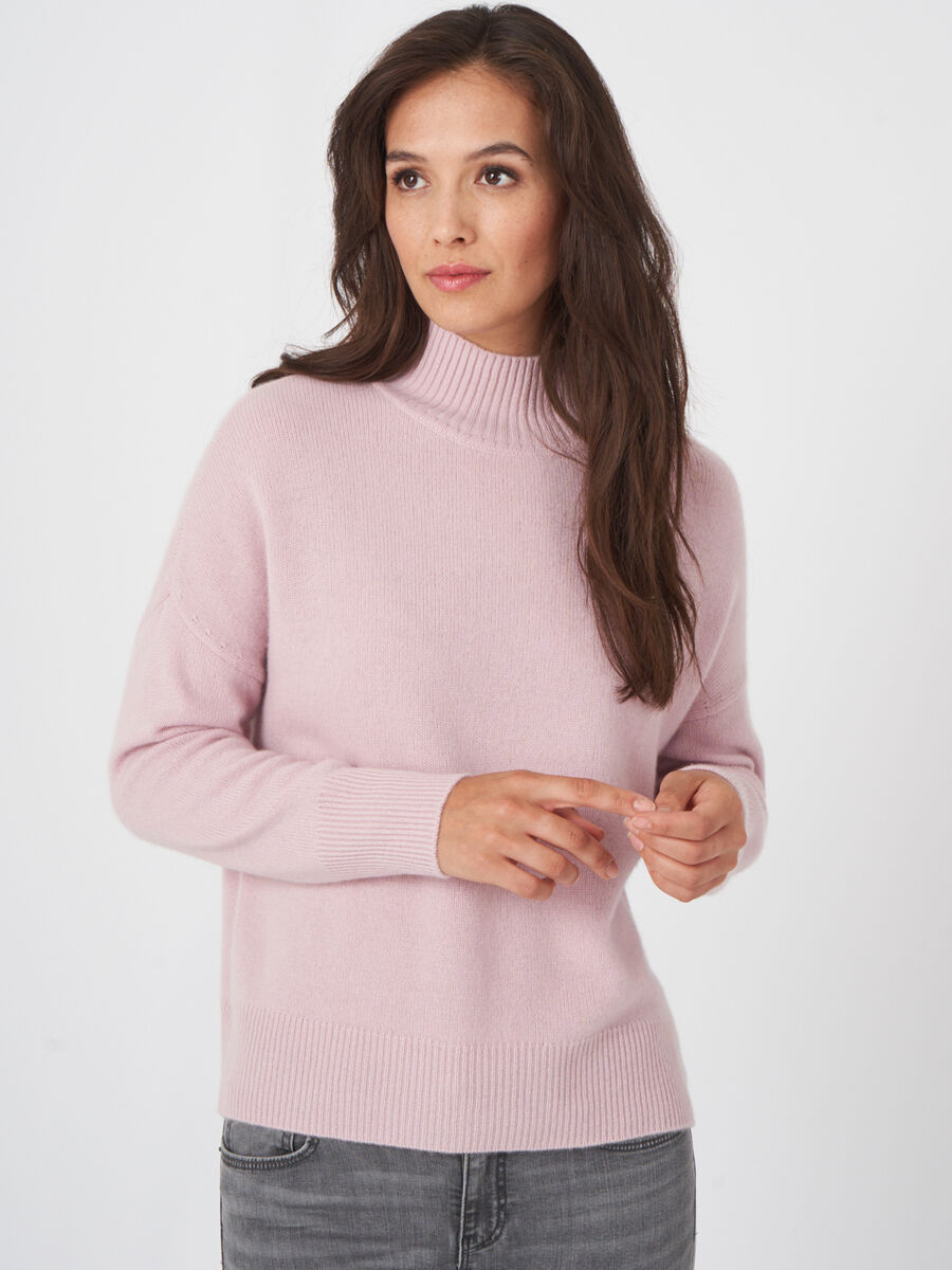 Casual cashmere sweater with stand collar image number 0