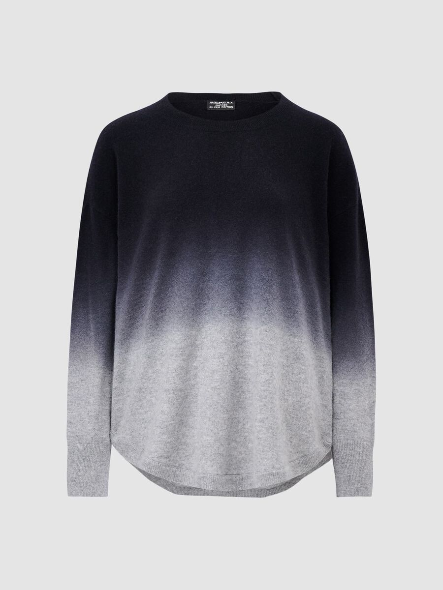 A-line cashmere sweater with dip-dye gradient image number 0