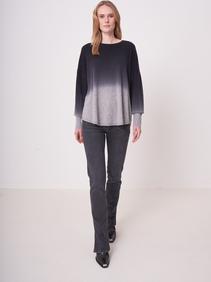 A-line cashmere sweater with dip-dye gradient image number 4