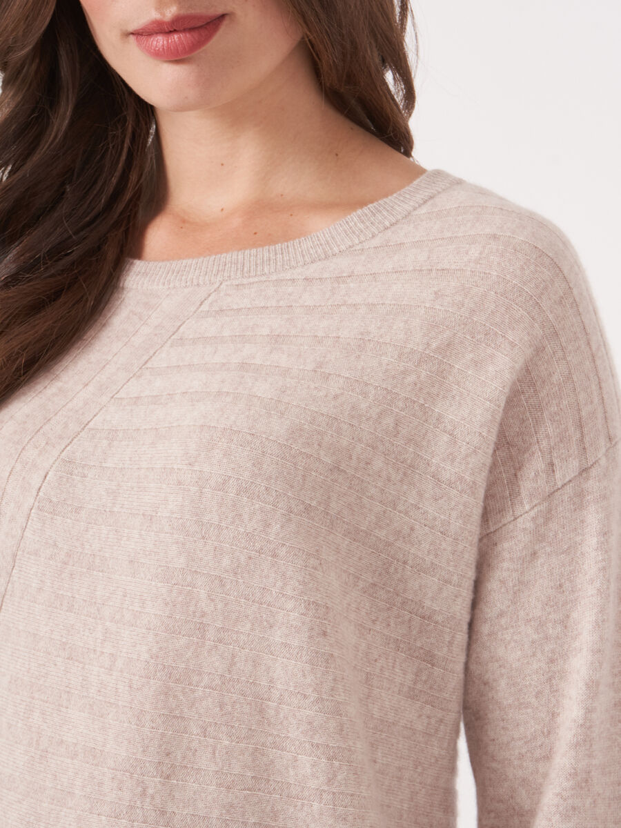 Cashmere sweater with diagonal knit