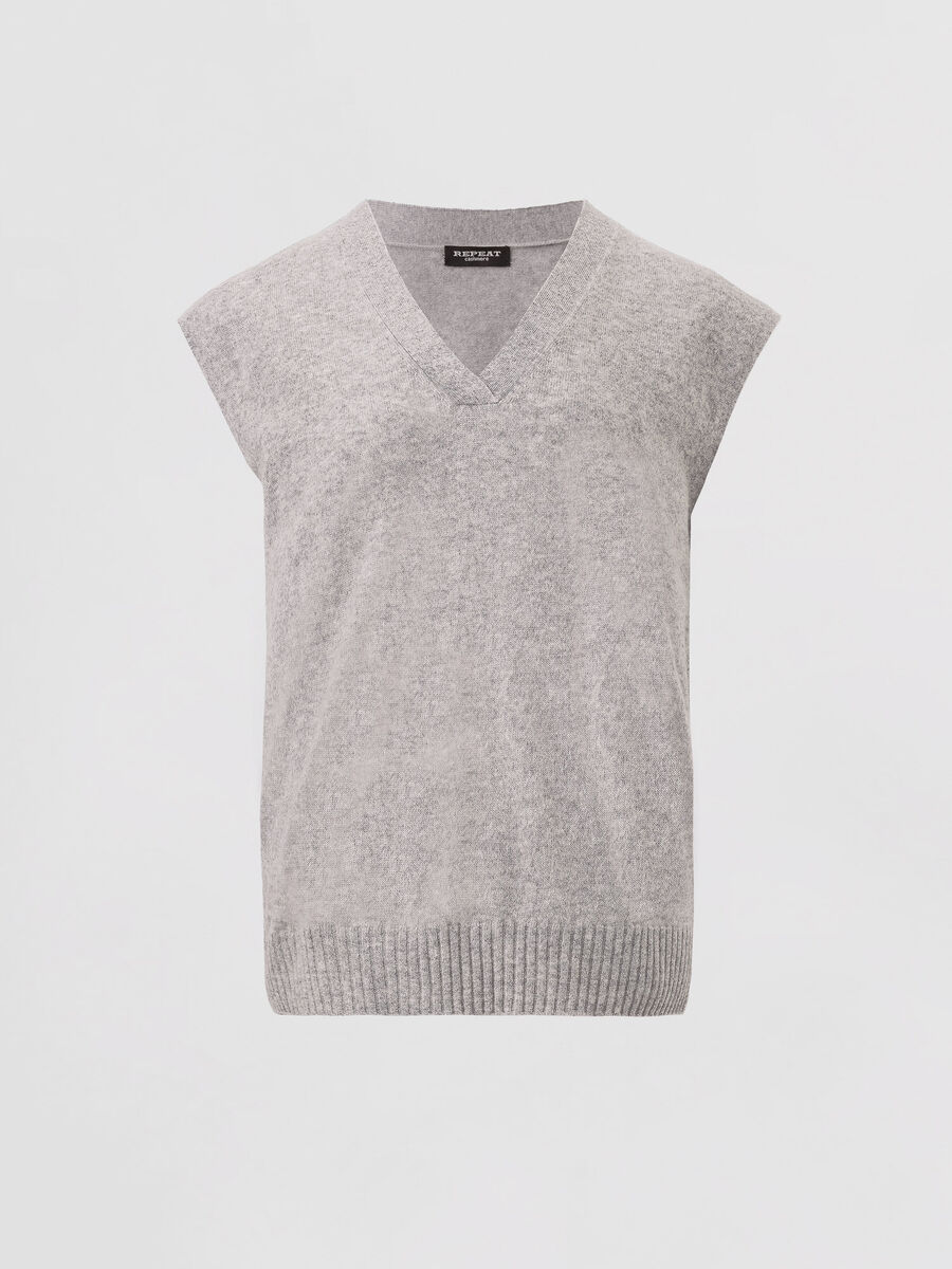 Sleeveless organic cashmere sweater image number 0