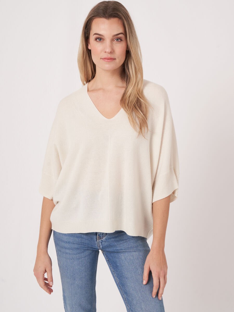 Oversized sleeveless organic cashmere sweater image number 0