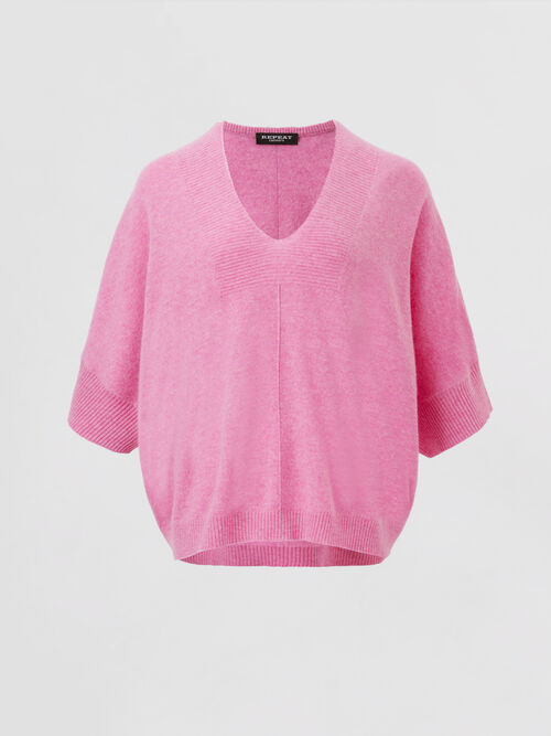 Oversized sleeveless organic cashmere sweater