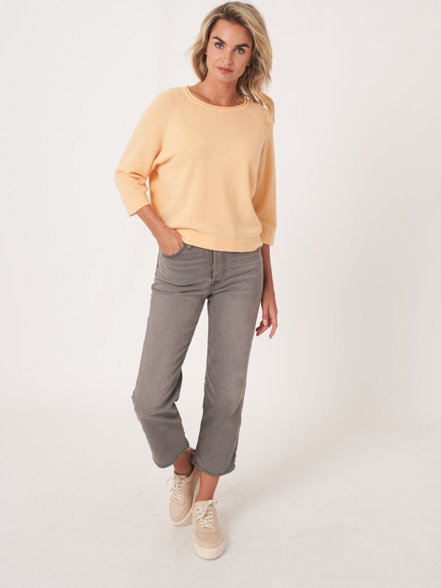 Organic cashmere sweater with 3/4 raglan sleeves image number 5