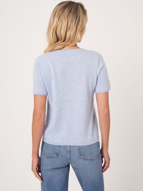 Pull à manches courtes sans coutures en cachemire biologique 