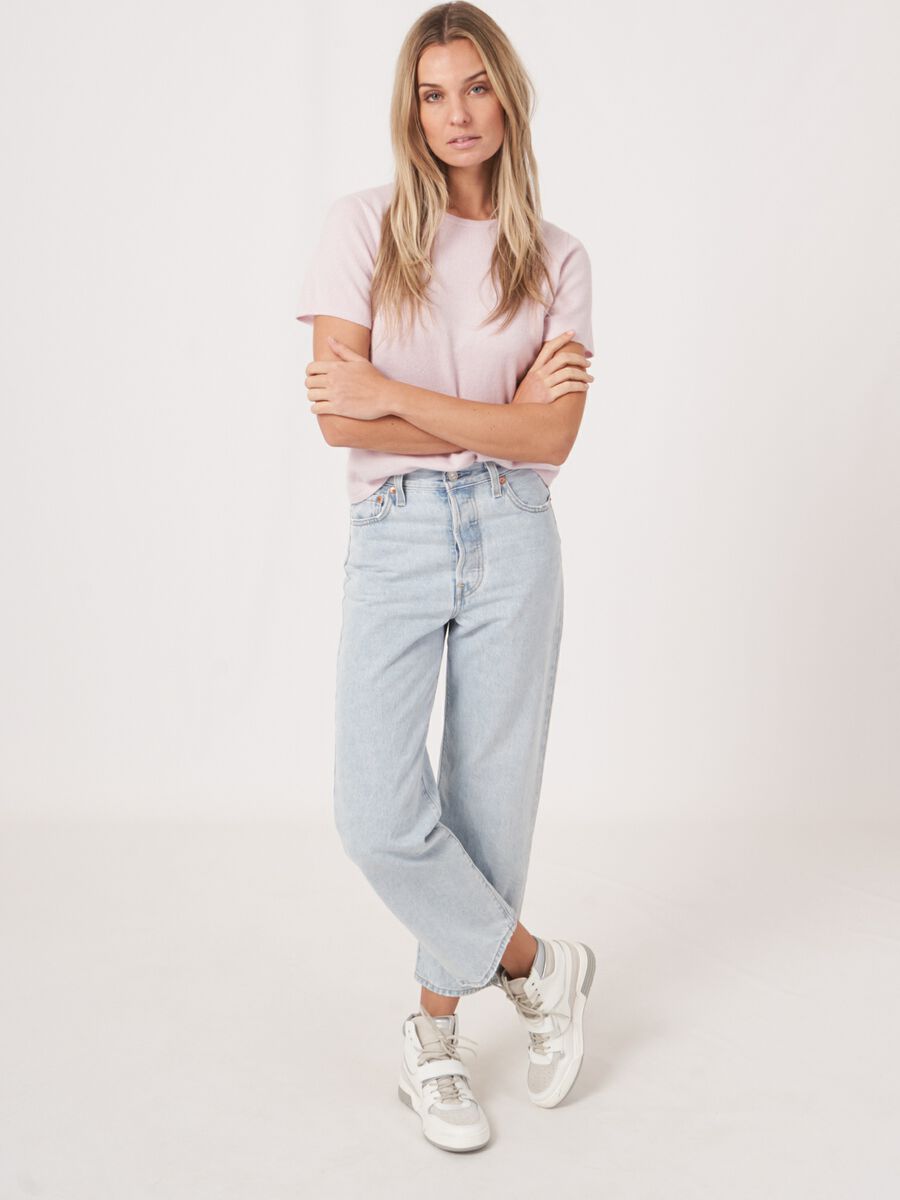 Pull &agrave; manches courtes sans coutures en cachemire biologique  image number 4