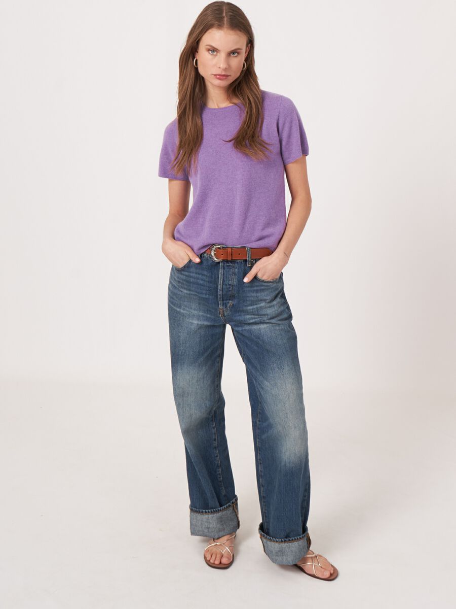 Nahtlos gestricktes Kurz-Armpullover aus Bio-Kaschmir  image number 4