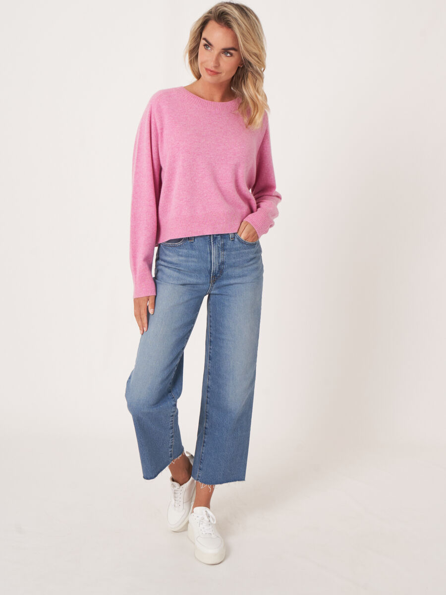 Korte raglan trui van organisch cashmere image number 5