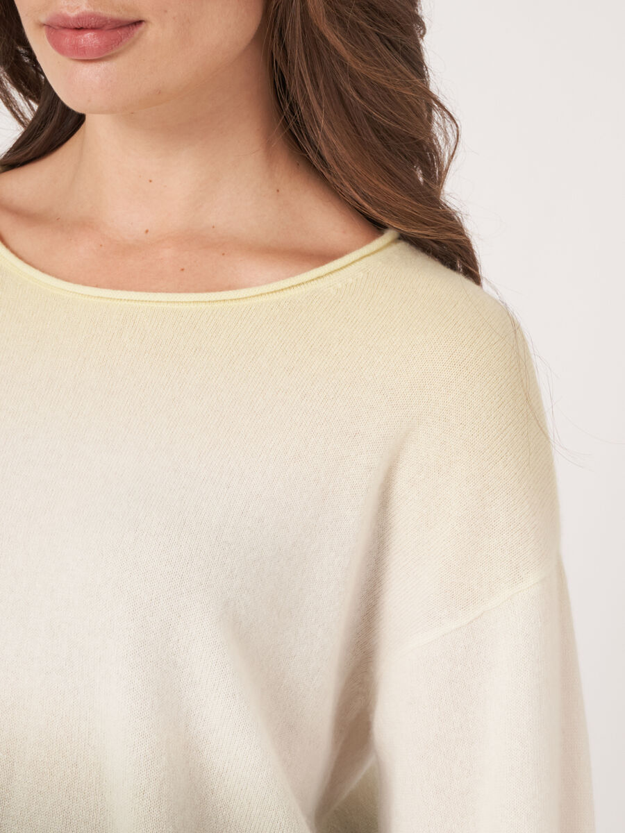 Trui van biologisch cashmere met dip dye print image number 3