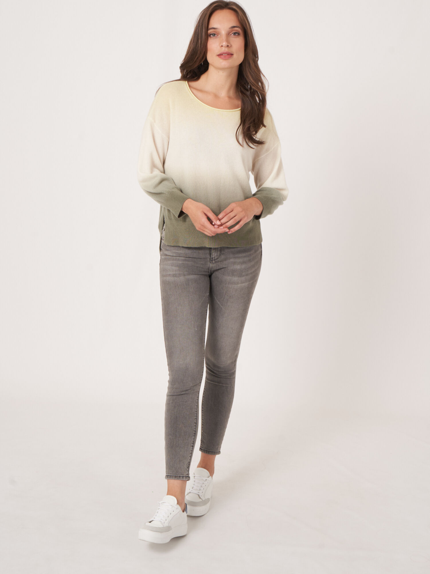 DECEMBERMAY☆ Asymmetric color knit M Bi-Color Cashmere Double-Face Knit Cape – Akris Inc.