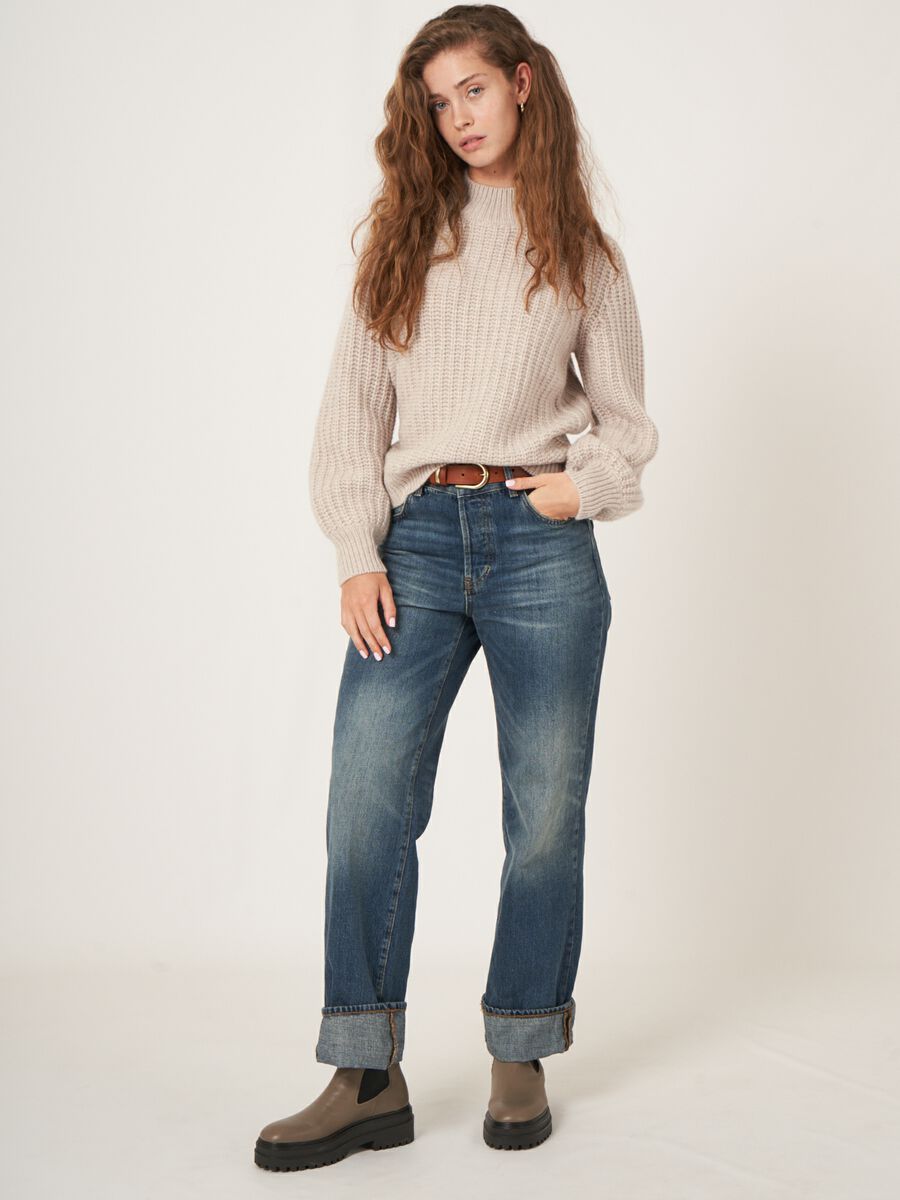 Pull en cachemire en grosse maille c&ocirc;tel&eacute;e image number 5