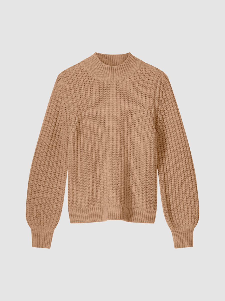 Chunky rib knit cashmere sweater image number 0