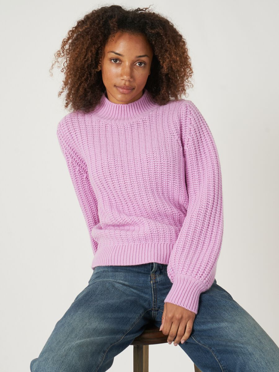 Pull en cachemire en grosse maille c&ocirc;tel&eacute;e image number 19