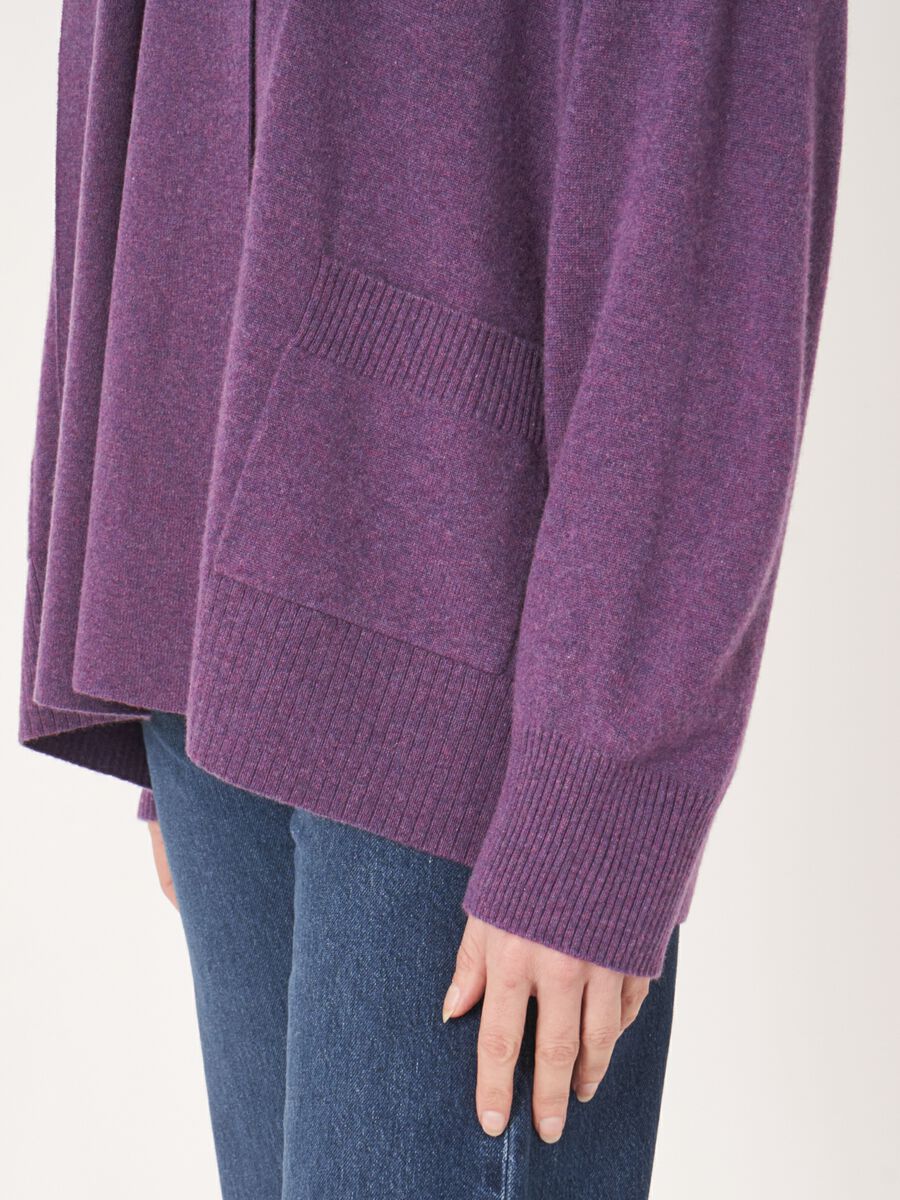 Cardigan ouvert en cachemire à col châle avec poches image number 4