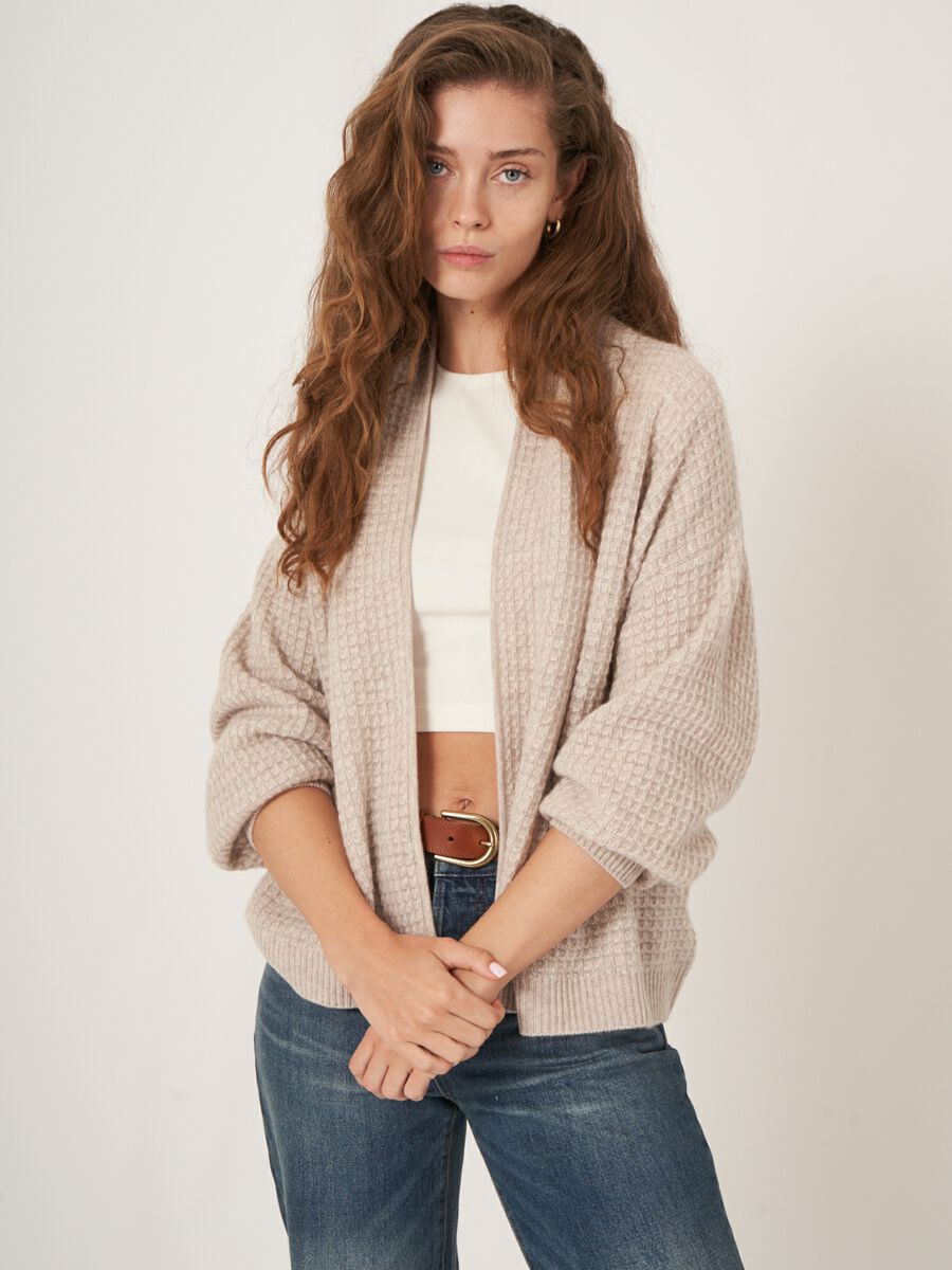 Loose fit open textured cardigan image number 0