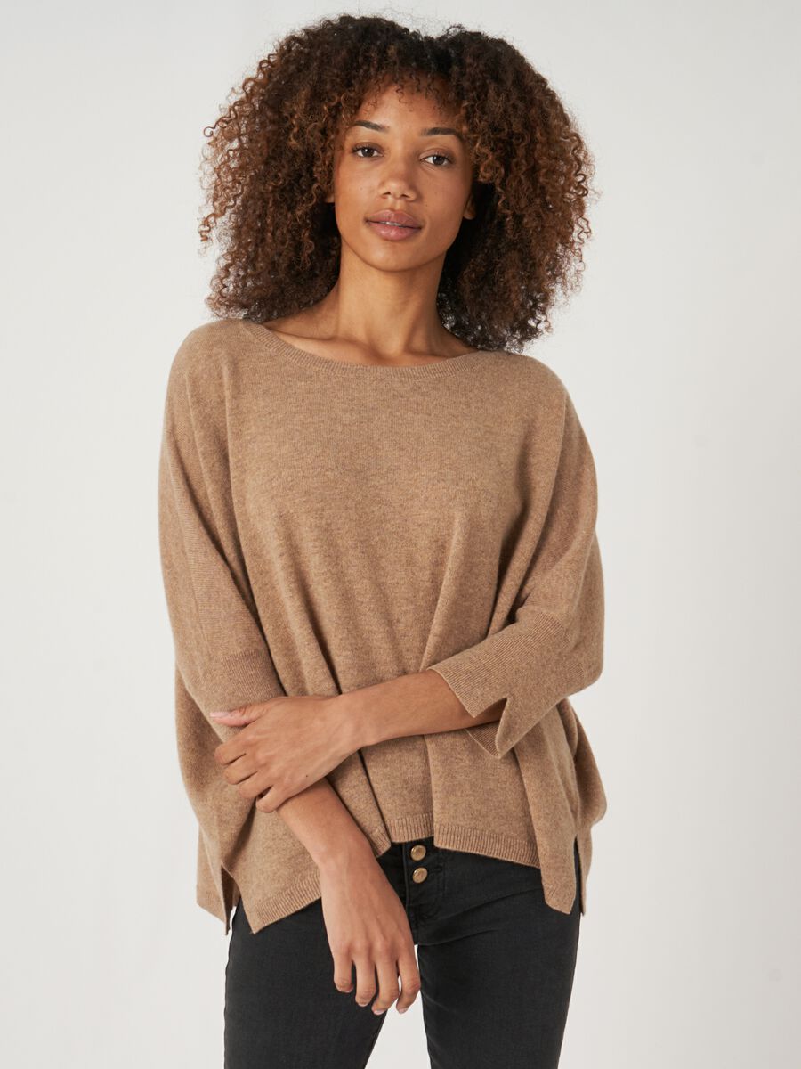 Oversized wide organic cashmere sweater image number 0