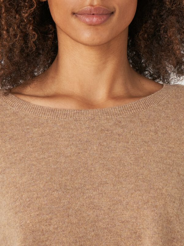 Oversized weiter Bio-Kaschmir-Pullover image number 3