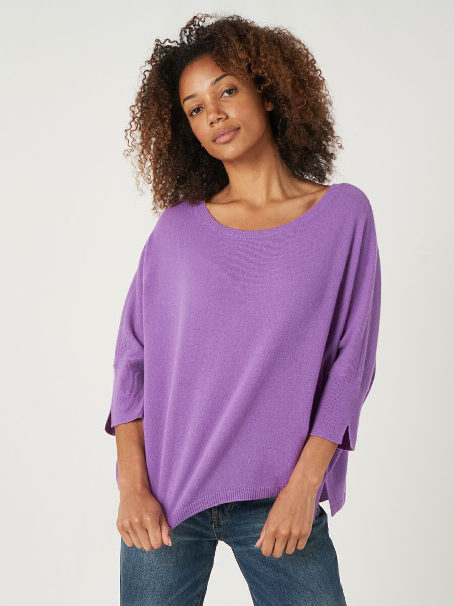 Oversized wide organic cashmere sweater image number 0