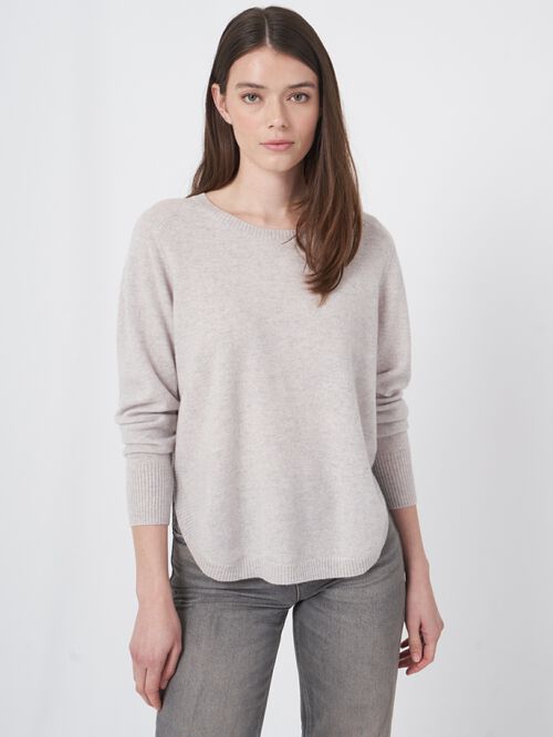 Cashmere boothalstrui met ronde zoom