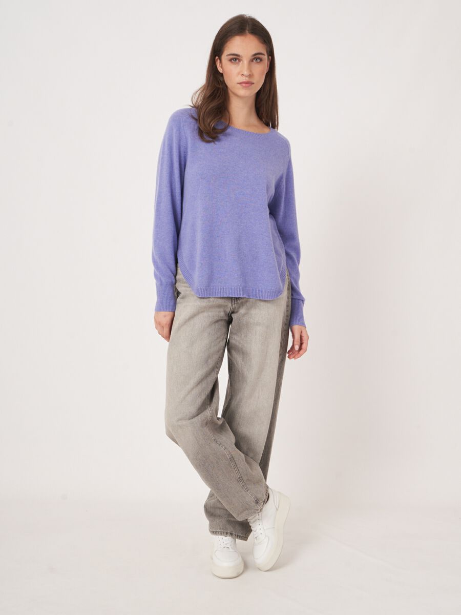 Pull en cachemire à ourlet rond et col bateau image number 4