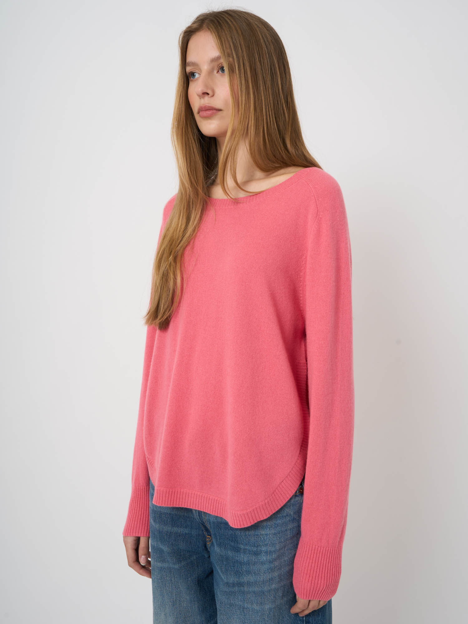 100% cashmere trui met boothals