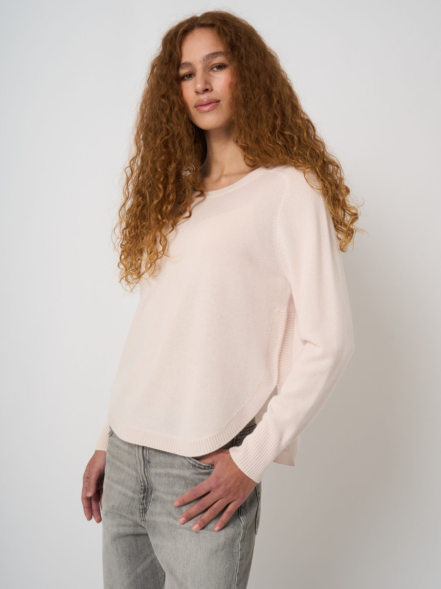 100% cashmere trui met boothals