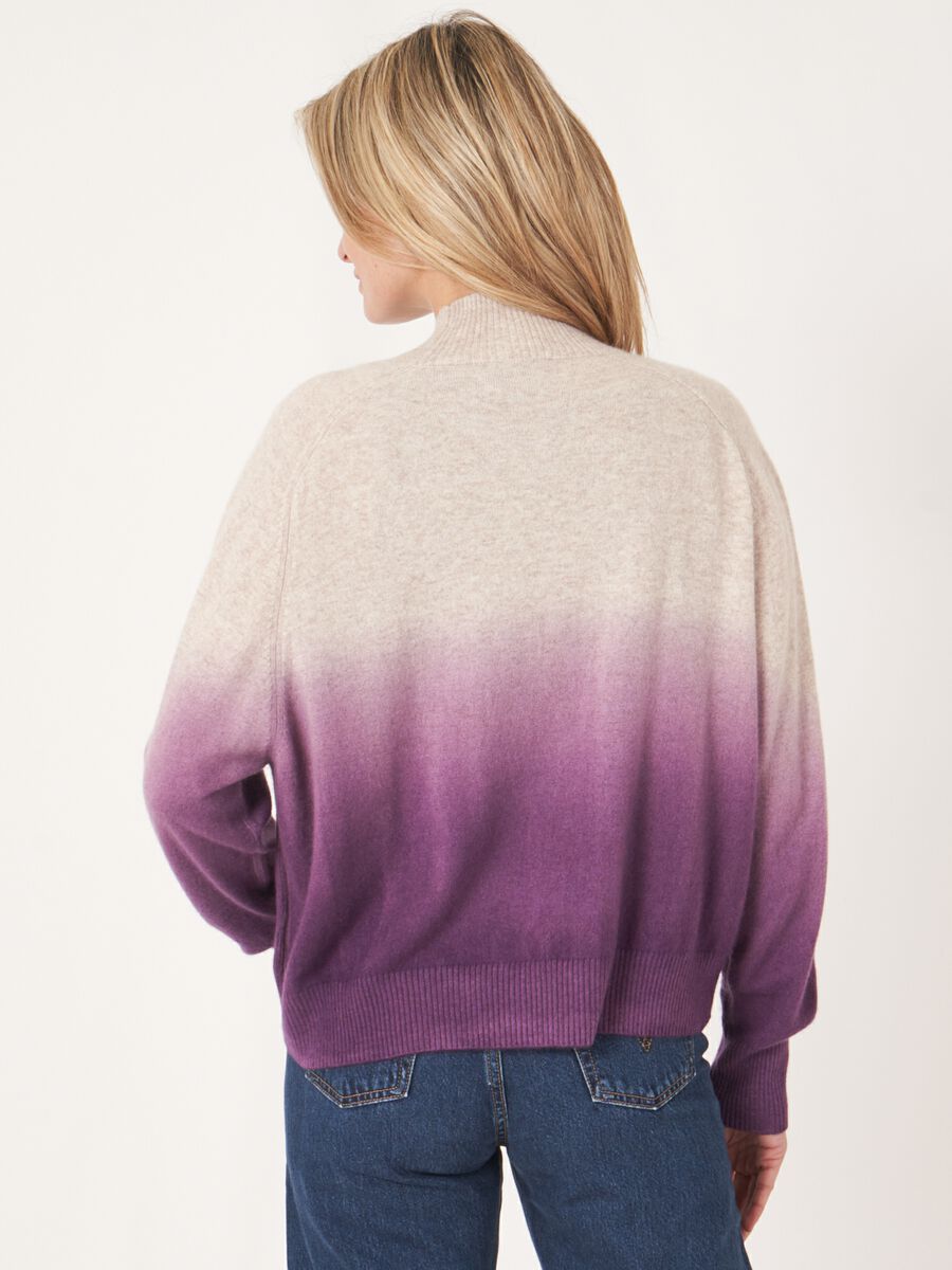 Kaschmirpullover mit Stehkragen und Dip-Dye-Muster image number 2
